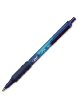 Soft Feel Retractable Ball Pen, Medium point, 0.7mm, Blue Ink, Dozen